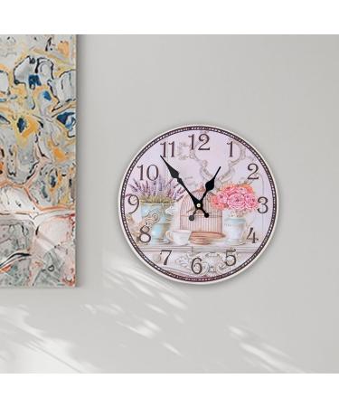 14-Inch Battery Operated Wall Clock - Non-Ticking Decorative Kitchen & Living Room Clock with Flower Bird Cage Design - Easy to Read & Accurate - Buy Online on GoSupps.com
