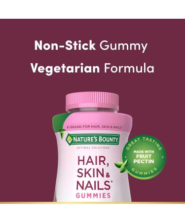 Nature's Bounty Optimal Solutions Hair Skin and Nails Pectin Gummies 2500 mcg Biotin Per Serving No Stick Gummy Vegetarian Formula Strawberry Flavor 200 count 100 Total Servings 200 Count (Pack of 1) - Buy Online on GoSupps.com