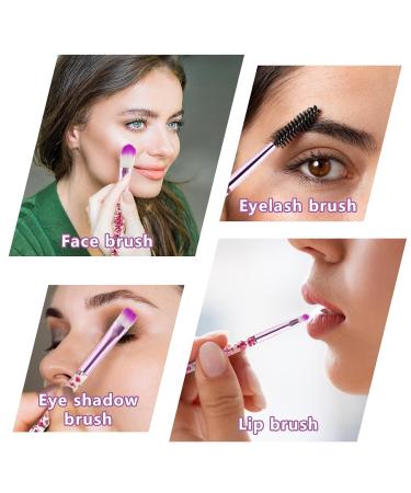 Buy Wllhyf Glitter Crystal 10-Piece Makeup Brush Set - Professional Bling Foundation Concealer Eyeshadow & Lip Brushes - Purple | International Shipping Available - Buy Online on GoSupps.com