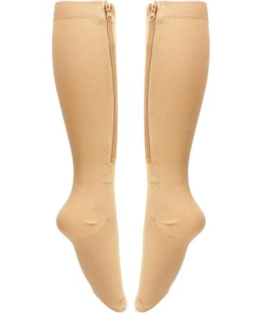 Zerodis Women's Compression Stockings with Zipper - 15-20 mmHg Support for Varicose Veins (XXL) | Promotes Blood Circulation - Buy Online on GoSupps.com