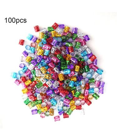 Ruier-Hui 100PC Adjustable Hair Wig Dreadlocks Cuffs Clips - Multi-Color Dreadlock Pearls for Stunning Hairstyles (7mm Hole) - Buy Online on GoSupps.com