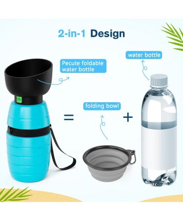 Pecute 850ml Dog Drinking Bottle - Portable Silicone Water Bottle with Foldable Bowl | Ideal for On-the-Go Pets - Buy Online on GoSupps.com