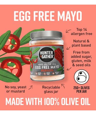 Hunter & Gather 100% Olive Oil Egg-Free Sriracha Mayo 250g - Keto & Vegan Friendly - Gluten & Soy Free - Buy Online on GoSupps.com