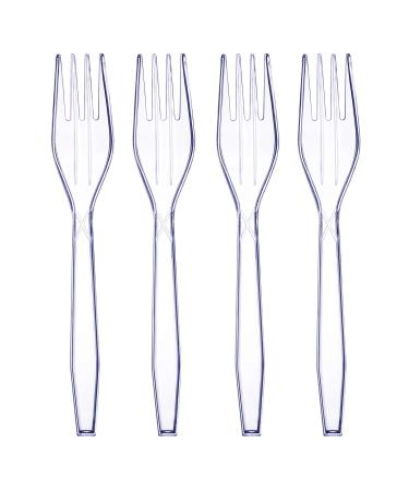 ZEML 50 Medium-Weight Disposable Plastic Forks - Clear