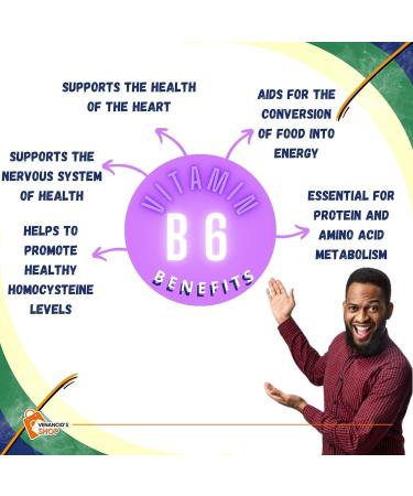 Spring Valley Vitamin B6 (Pyridoxine HCl) 100mg Tablets - 250 Veg Pills for Cardiovascular Health + Venancio's Fridge Sticker - Buy Online on GoSupps.com