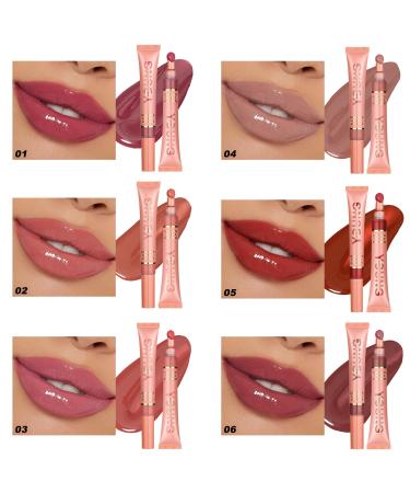 YOUNG VISION Hydrating Liquid Lipstick & Gloss Tint - Oil Infused Versatile Nude to Red Shades Cushion Applicators - Labial Liquido & Brillo Labial 03 - Sunset Glow | International Shipping Available - Buy Online on GoSupps.com