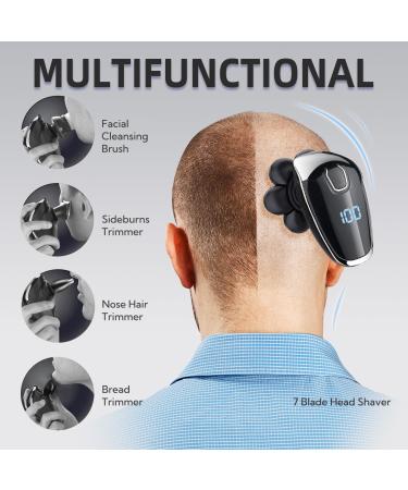 Upgrade Your Grooming: 7D Electric Head Shaver for Bald Men - Wet/Dry Razor Nose & Ear Trimmer LED Display - Buy Online on GoSupps.com