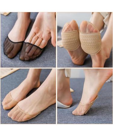4 Pairs Half Socks with Metatarsal Pad - Reusable Honeycomb Fabric Foot Pads for Women | Non-Slip Compact Toe Socks - Buy Online on GoSupps.com