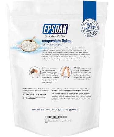 Epsoak Naturals Magnesium Flakes - 4 lb Foot Spa & Relaxing Bath 100% Natural Zechstein Chloride - International Shipping Available - Buy Online on GoSupps.com