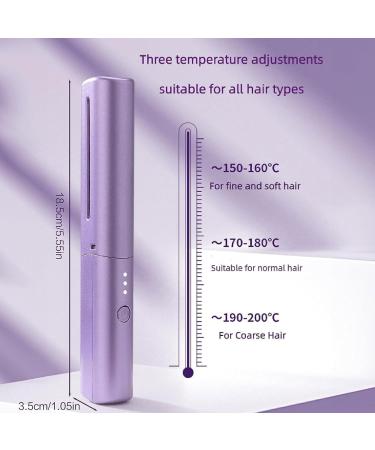 Rechargeable Mini Hair Straightener & Straightening Brush - Portable Cordless Travel Hair Tool with 3 Temperature Settings (Green - Buy Online on GoSupps.com