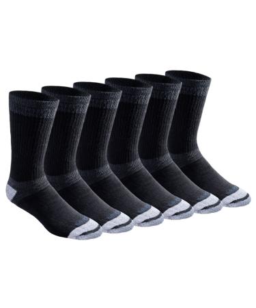 Dickies mens Dri-tech Moisture Control Max Full Cushion Crew Socks Multipack Shoe Size: 12-15 3.0 Full Cushion Black (6 Pairs)