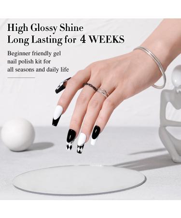 Double Rhythm 2 Pcs 15ml UV Gel Polish Set - Pure White & Black Nail Art Kit for Salon & DIY - Buy Online on GoSupps.com