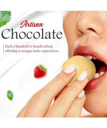 Chamball Fraises Bo te de fraises enrob es de chocolat blanc belge artisanal Bouch e exclusive aux fraises Parfait savourer Assortiment de chocolats Chocolats artisanaux - Buy Online on GoSupps.com