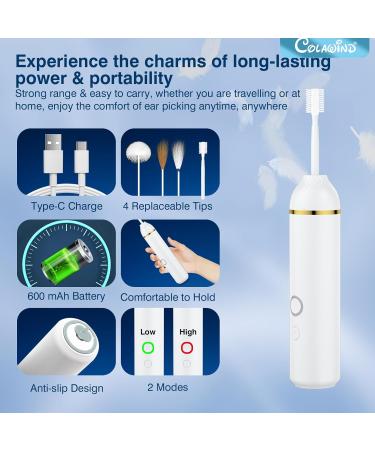 Premium Ear Wax Removal Tool Kit - Electric Ear Pick with 4 Tips for Adults & Kids | Effective Earwax Cleaner & Pressure Relief - Buy Online on GoSupps.com