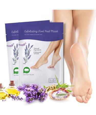 Foot Peel Mask - Exfoliator Peel Off Calluses Dead Skin, Foot Spa and Callus Remover - Baby Soft Smooth Touch Feet with Lavender and Aloe Vera for Men and Women (2 Pairs)