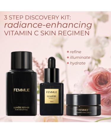 Lumi re Discovery Kit (3pc) | Hydrate & Plump Skin with Vital C Serum Refiner Toner & Cream Moisturizer | Korean Skin Care with Vitamin C Niacinamide & Phyto-collagen - International Shipping Available - Buy Online on GoSupps.com