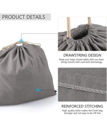 PlasMaller Dust Cover Storage Bags - Set of 3, 100% Cotton Flannel with Drawstring, for Handbags, Purses, Shoes & Boots - Grey - Buy Online on GoSupps.com
