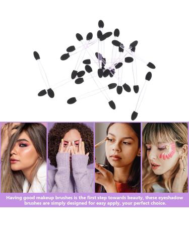 FOMIYES Silicone Lip Scrubber 100pcs Eye Shadow Stick Silicone Makeup Brush Dual Side Eyeshadow Eyeshadow Sticks Girl Tool 7.5x0.5cm Black - Buy Online on GoSupps.com