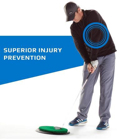 Fiberbuilt Flight Deck Oval Golf Hitting Mat | Real Grass-Like Performance | Adjustable Height Tee | Black/Green | 21.25 x 13.5 x 1.75 | Indoor/Outdoor - Buy Online on GoSupps.com