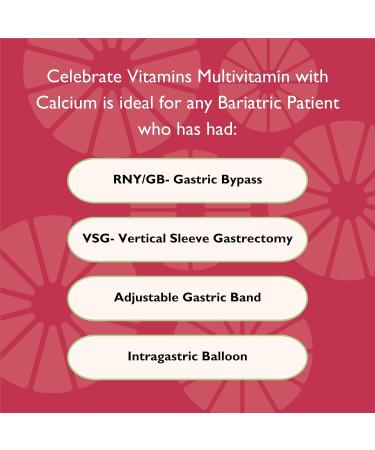 Celebrate Vitamins 3-in-1 Bariatric Multivitamin with Calcium Citrate Drink Mix - Raspberry Lemonade 500mg Calcium - 60 Servings - Buy Online on GoSupps.com
