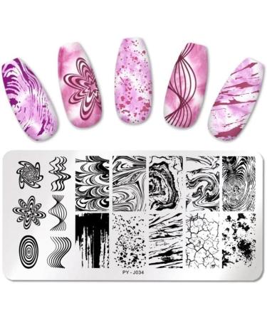 Marble Pattern Nail Art Stamping Plates - Stainless Steel Geometric Manicure Templates for Stunning Nail Designs - Buy Online on GoSupps.com