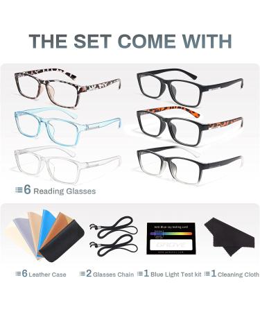 Gaoye 6 Pack Blue Light Blocking Reading Glasses for Women Men - Anti UV Glare Computer Readers, Fashion Frames (1.75x, C1-6 Pairs Mix Color) - Buy Online on GoSupps.com