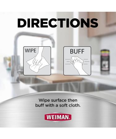 Weiman Stainless Steel Wipes - 30 Count (Pack of 3) | Premium Cleaning for Kitchen & Appliances - International Shipping Available - Buy Online on GoSupps.com