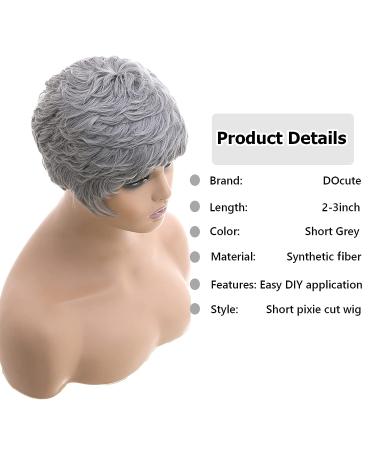 Short Grey Pixie Cut Wig for Black Women - Black Wavy Layered Style - Buy Online on GoSupps.com