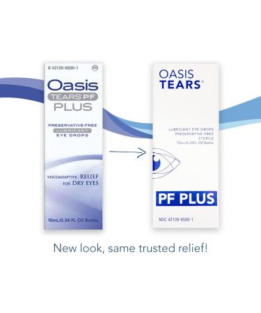 Oasis Tears OT6500 PF Plus Preservative-Free Lubricant Eye Drops Dry Eye Relief | Artificial Tears | 0.34 FL OZ (10 mL) - Buy Online on GoSupps.com