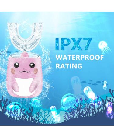 Kids Electric U-Shaped Ultrasonic Toothbrush | 6 Modes | IPX7 Waterproof | Rechargeable | 2 Brush Heads | Child Birthday Gift (Pink) - Buy Online on GoSupps.com
