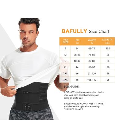 Bafully Men's Abdominal Belt - Sweat Sauna Waist Trimmer & Body Shaper with Velcro - Fitness & Sports Black - Buy Online on GoSupps.com