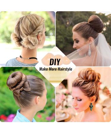 Gold Easy Hair Styling Tools 68PCS Kit - Hair Bun Net, Ballet Hair Nets, U Shaped Pins, Bobby Pins, Hair Bands - Bun Maker Rings for Women & Girls - Buy Online on GoSupps.com
