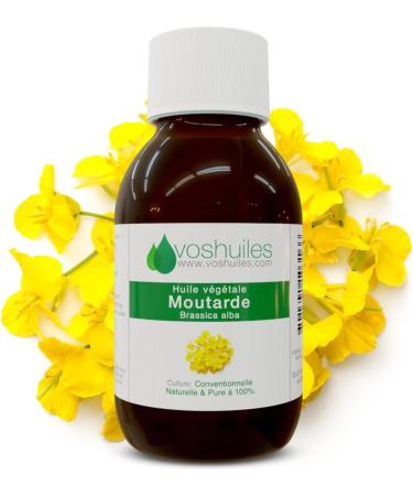 VOSHUILES - Huile V g tale de Moutarde 100ml - Riche en Om ga 3 et 9 - 100% Pure et Naturelle - Pression Froid - Id al pour Cheveux et Corps 100 ml (Lot de 1)