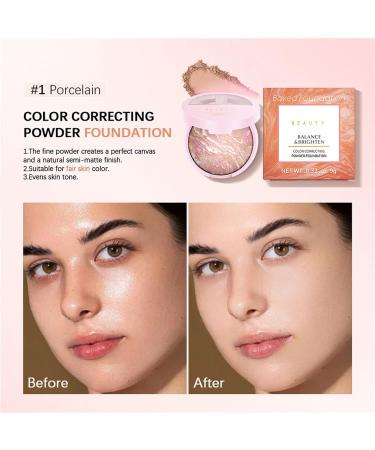 Fond de Teint en Poudre Correcteur de Couleur Poudre Libre protectrice Sous Forme Compacte Poudre Base Maquillage Fixante Multifonctions Couvrance Totale Anti Cernes Poudre (B) - Buy Online on GoSupps.com