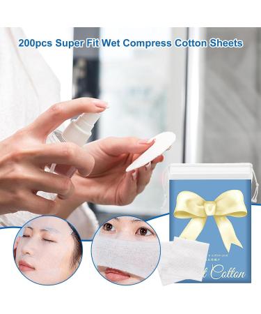 Makeup Remover Cotton Pads - Pack of 200 Wet Compress Cotton Sheets Ultra-Thin Cleansing Pads Super Fit Facial Pads Makeup Remover Tool Hondony - Buy Online on GoSupps.com