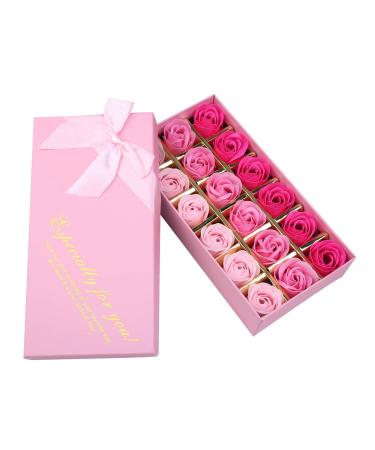 Rotumaty 18 PCS Floral Scented Bath Soap Rose Flower Petals Plant Essential Oil Rose Soap Set Best Gifts for Her Women Girls Mom Lover Birthday Valentine Christmas (Pink) 1.6x1.6 Inch (Pack of 18) - Buy Online on GoSupps.com