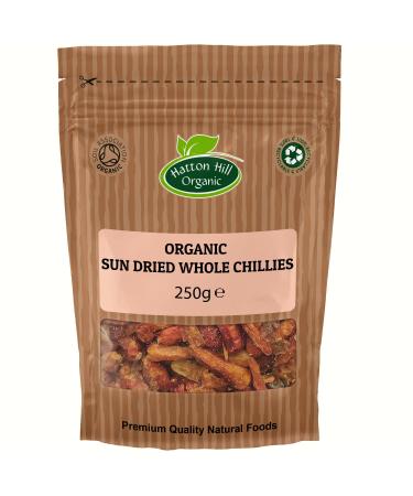 Organic Sun Dried Whole Chillies 250g by Hatton Hill Organic - Free UK Delivery