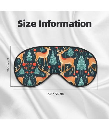 Christmas Tree Elk Print Unisex Sleep Eye Mask - Soft Comfort Eye Shade for Travel Yoga & Shift Work - Buy Online on GoSupps.com