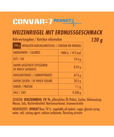 Convar-7 High Energy Bar Peanut - Emergency Supply & Outdoor Snack | 120g - Ideal for Crisis Prevention & Catering - Buy Online on GoSupps.com