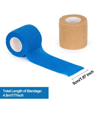 9 Rolls Self-Adhesive Bandage 5cm x 4.5m - Elastic Cohesive Vet Wrap for Cats Dogs & Horses - Skin Color - Buy Online on GoSupps.com