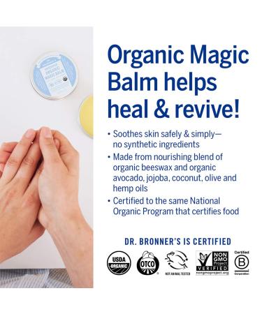 Dr. Bronner's Organic Magic Balm - Baby Unscented (2 oz) | Beeswax & Hemp Oil | Moisturizes Hands, Face & Body | Relieves Dry Skin & Diaper Rash - Buy Online on GoSupps.com