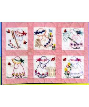 Jack Dempsey Nursery Girls Quilt Blocks - 12 Blocks - 9 x 9 - White | Needle Art 30021 - Buy Online on GoSupps.com