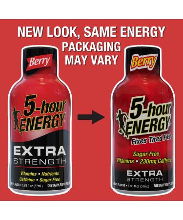 5-hour ENERGY Extra Strength Berry Energy Shot 1.93oz 20-Pack Sugar Free Caffeine Energy Booster with B-Vitamins & Amino Acids Zero Calorie - Buy Online on GoSupps.com