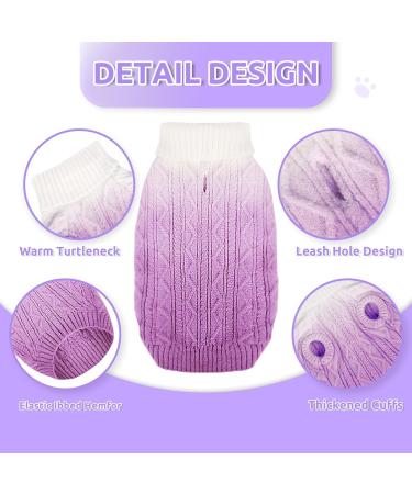 Cit toile Warm Winter Dog Sweater | Soft Knitted Turtleneck Coat for Small & Medium Pets | Color Gradient Purple | Comfortable Cold Weather Pet Clothing - Buy Online on GoSupps.com