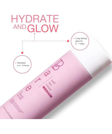 Bare by Vogue - Medium Tan Self-Tanning Lotion - Suitable for All Skin Types - Self Tanner for Face & Body - Long-Lasting Fake Tan - 200ML - Buy Online on GoSupps.com
