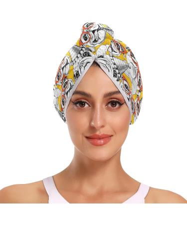 Glasses Pug Microfiber Towel - Quick Dry Wet Hair Towel for Women & Girls - 2 Pack (9.5 x 24) | Ideal for Travel & Everyday Use - Buy Online on GoSupps.com