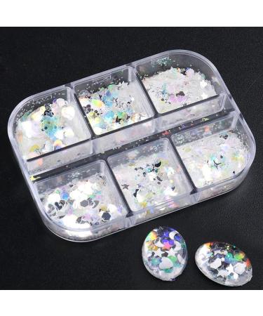 4 Boxes DIY Chunky Sparkly Slices Holographic Nail Sequins Summer Star Moon Glitter Flakes - Buy Online on GoSupps.com