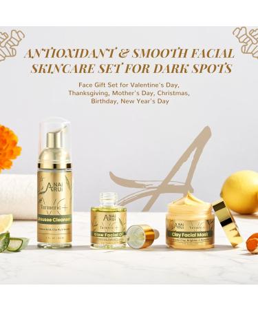 Anirui Facial Care Set: Anti-Aging Day & Night Skincare Gift Set for Women - Turmeric & Vitamin C Mask Foaming Cleanser Facial Oil - Buy Online on GoSupps.com