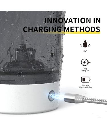 Rechargeable Electric Protein Shaker Bottle - 18oz BPA-Free Blender Cup for Gym & Home - Dark Grey - Buy Online on GoSupps.com