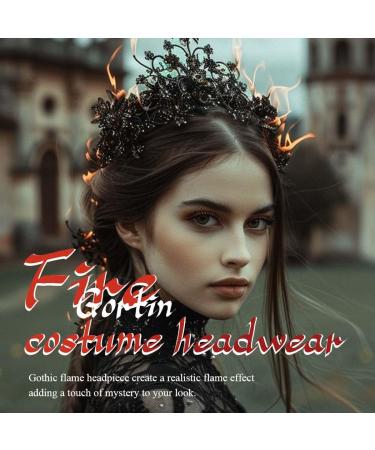 GORTIN Light Up Fire Headband LED Red Flame Headpiece Halloween Festival Costume Headwear Hair Accessories for Women - Buy Online on GoSupps.com
